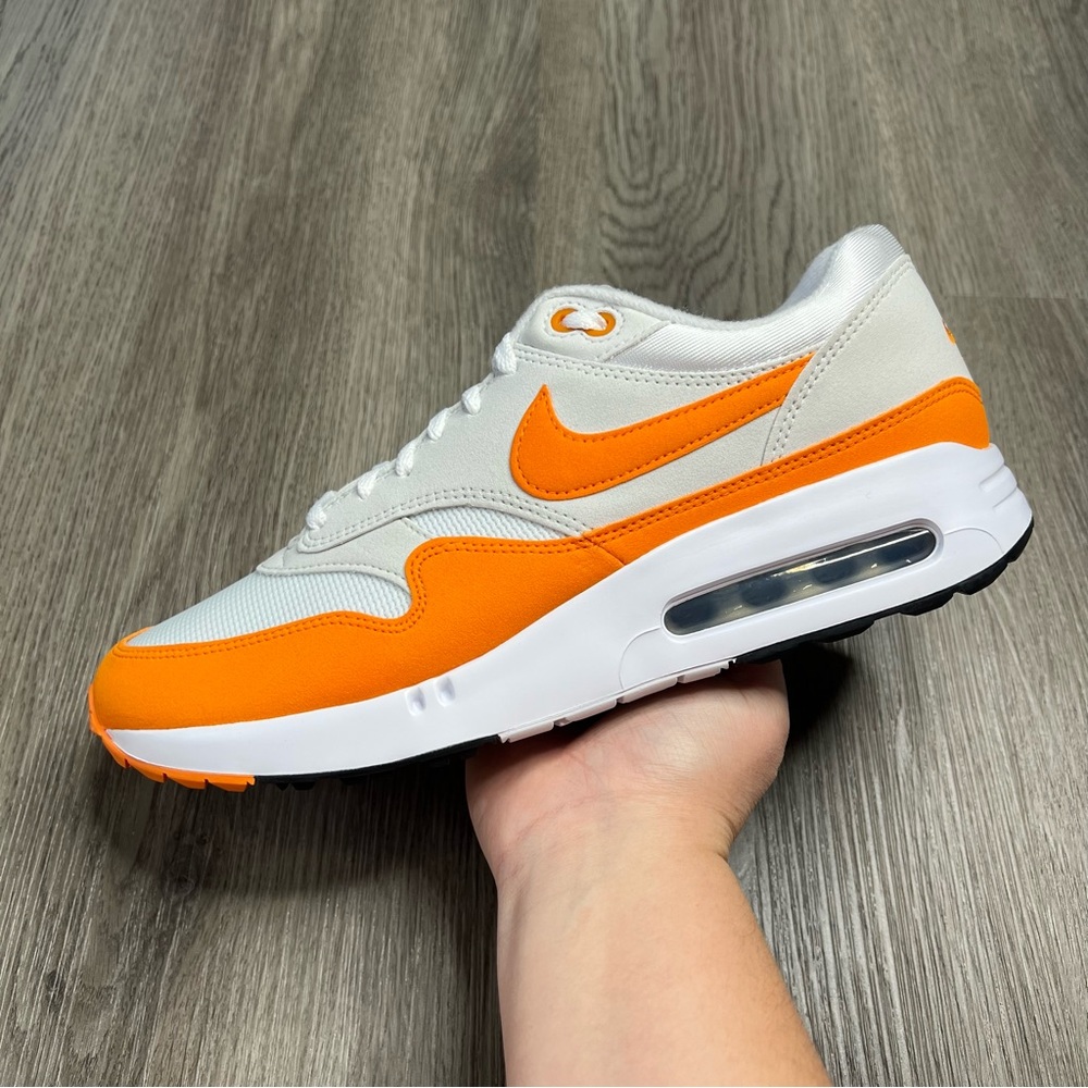 New Nike Air Max 1 ‘86 OG Mens Sz 11 Golf Shoes White Ceramic Orange DV1403-118